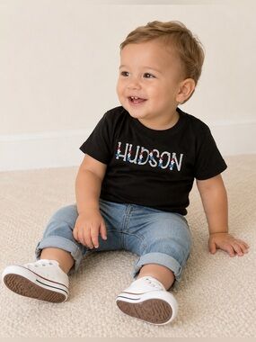 Bella Canvas Black Kids' Graphic Tee with Multicolor HUDSON